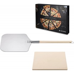 Achat Pierre à pizza XL 38 x 30 cm + Pelle en inox