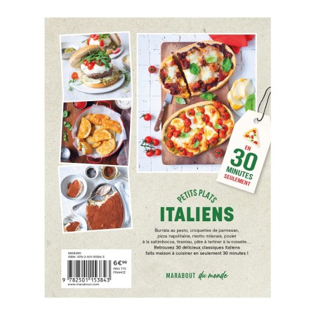 Acheter livre Livre Petits plats italiens en 30min Guillaume Marinette - Marabout